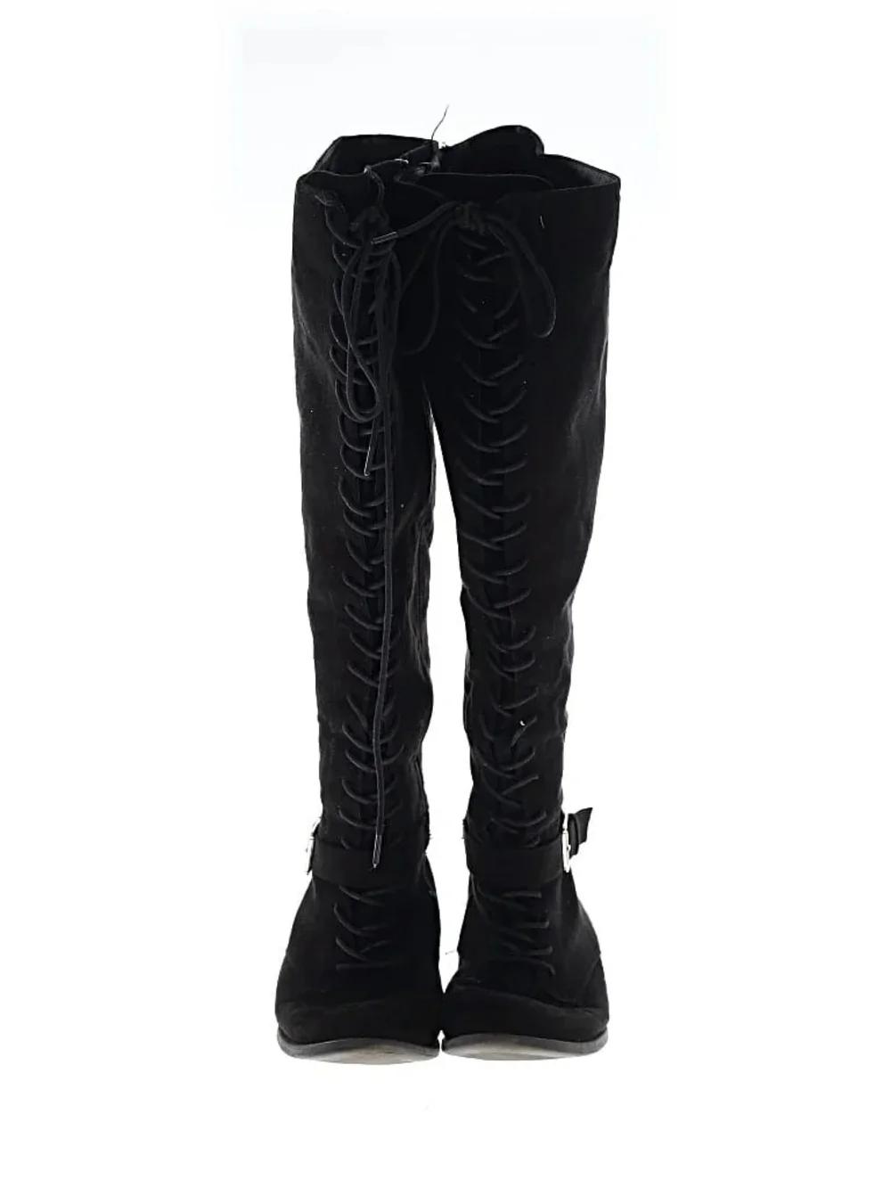 Torrid Black Faux Suede Over-the-Knee Lace-Up Boots Size 9.5 Wide Width
